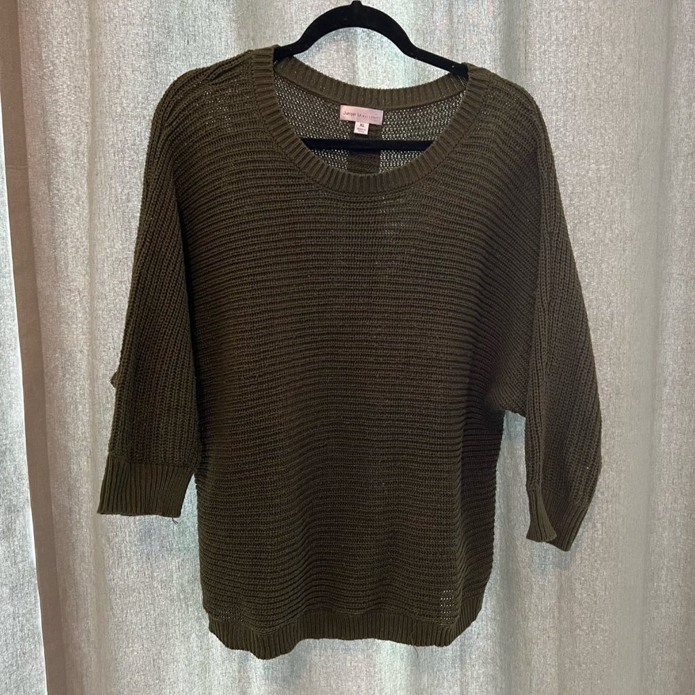 The Timing Juniper Ln Maternity Button Back Sweater Color/Green Size/XL